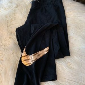 Nike leggings with rose gold swoosh